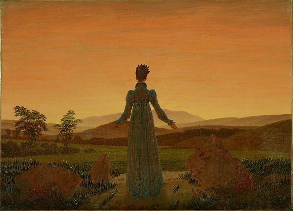 Caspar David Friedrich. Woman before the Rising or Setting Sun, 1818-1824. Museum Folkwang, Essen