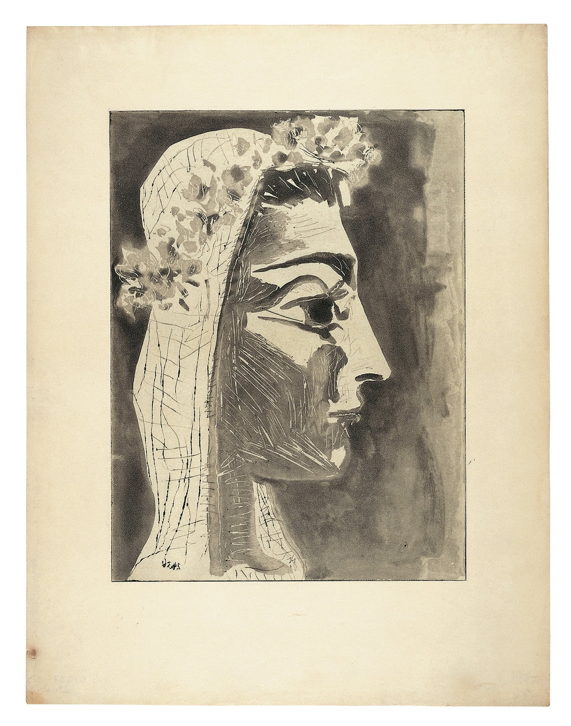 Picasso. Jacqueline vestida de novia, de perfil, 1961. Museo Picasso Málaga