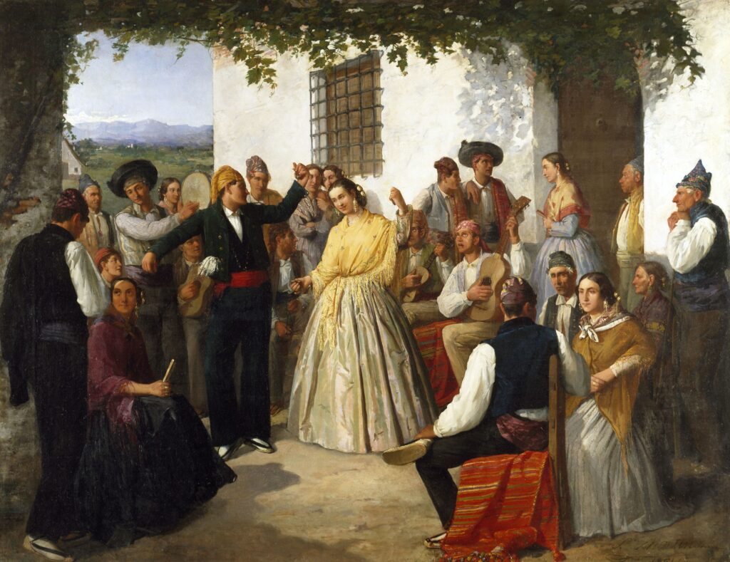Salvador Martínez Cubells. Fiesta valenciana, 1851. Colección Fundación Bancaja