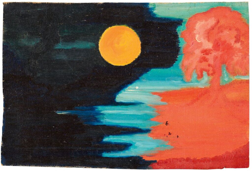 Else Blankenhorn. Sin título [Paisaje ribereño nocturno], 1908-1919. Colección Prinzhorn, Hospital universitario de Heidelberg (Alemania) 
