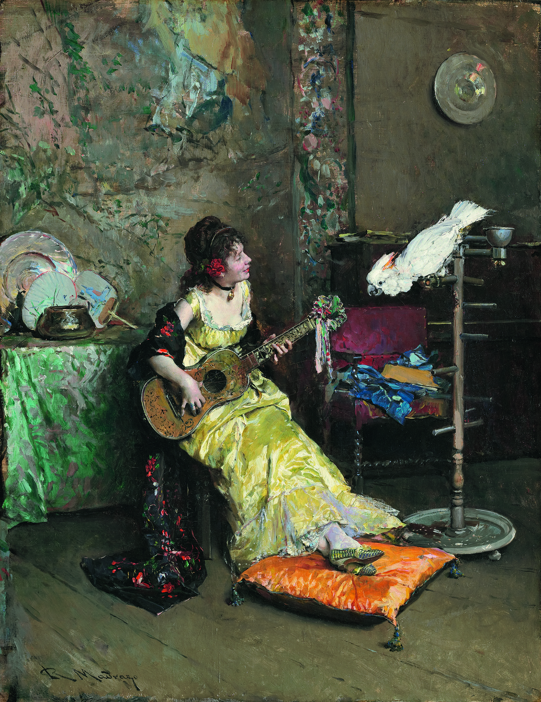 Raimundo de Madrazo. Dama con loro, hacia 1872. Clark Art Institute, Williamstown, Massachusetts. Crédito fotográfico: ©Michael Agee