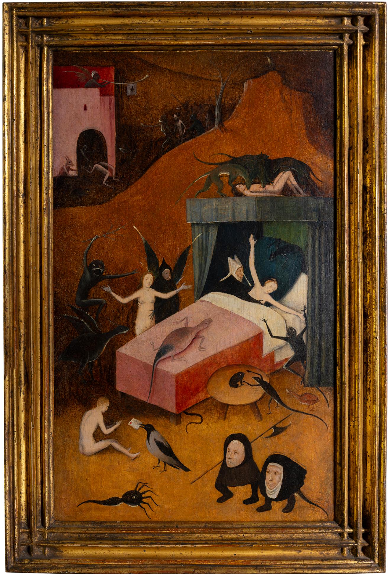 Seguidor de Hieronymus Bosch, La muerte del réprobo [El infierno], entre finales del siglo XV y mediados del XVI. Colección particular