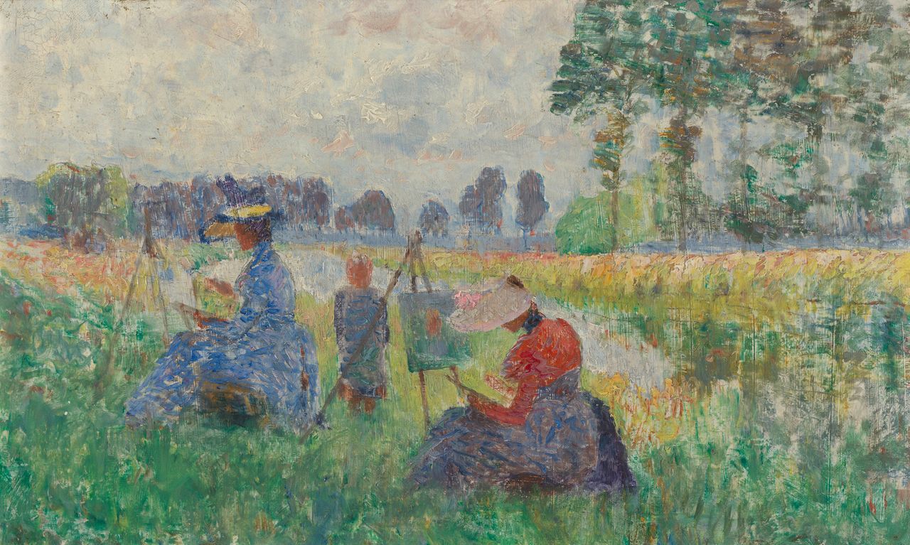 Jenny Montigny. Peintresses travaillant en plein air, hacia 1900. Colección particular