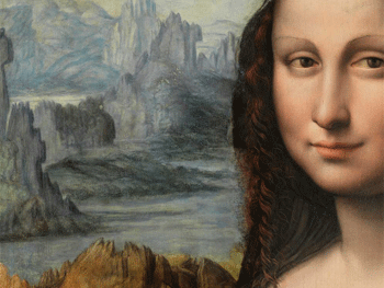 Detalle de la copia de la Mona Lisa conservada en el Museo Nacional del Prado. Fotografía: © Museo Nacional del Prado