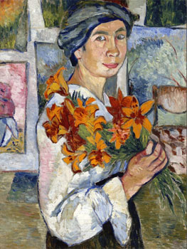 Natalia Goncharova. Bathers (panel izquierdo), 1922. Tretyakov Gallery, Moscú