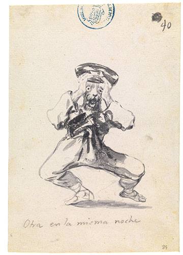 Francisco de Goya. Otra en la misma noche Cuaderno C, hoja 39, 1808-14 