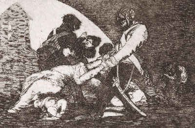 Francisco de la Goya. Désastre n° 11 Ni celles-là Les Désastres de la guerre, 1810-1820. Colección privada, Madrid