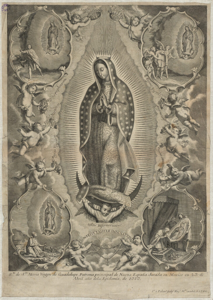 Juan Bernabé Palomino. Retrato de Santa María Virgen de Guadalupe, 1740. Biblioteca Nacional de España