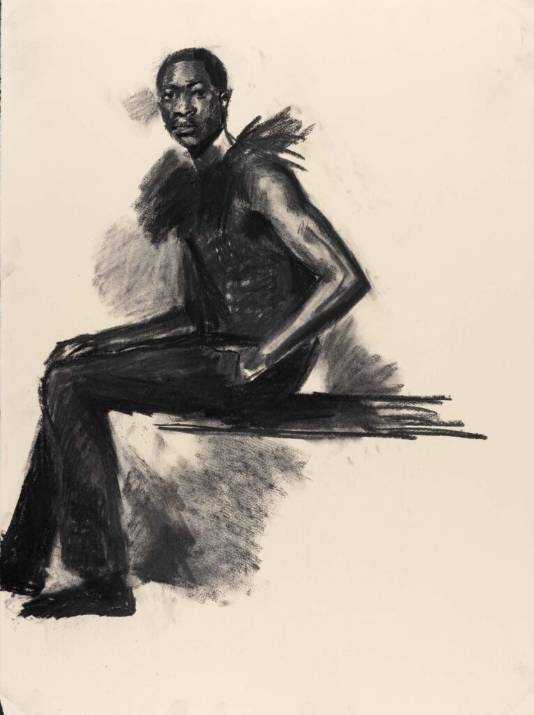 Lynette Yiadom-Boakye. Columbidae, 2022. Cortesía de la artista, Corvi-Mora, Londres y Jack Shainman Gallery, Nueva York
