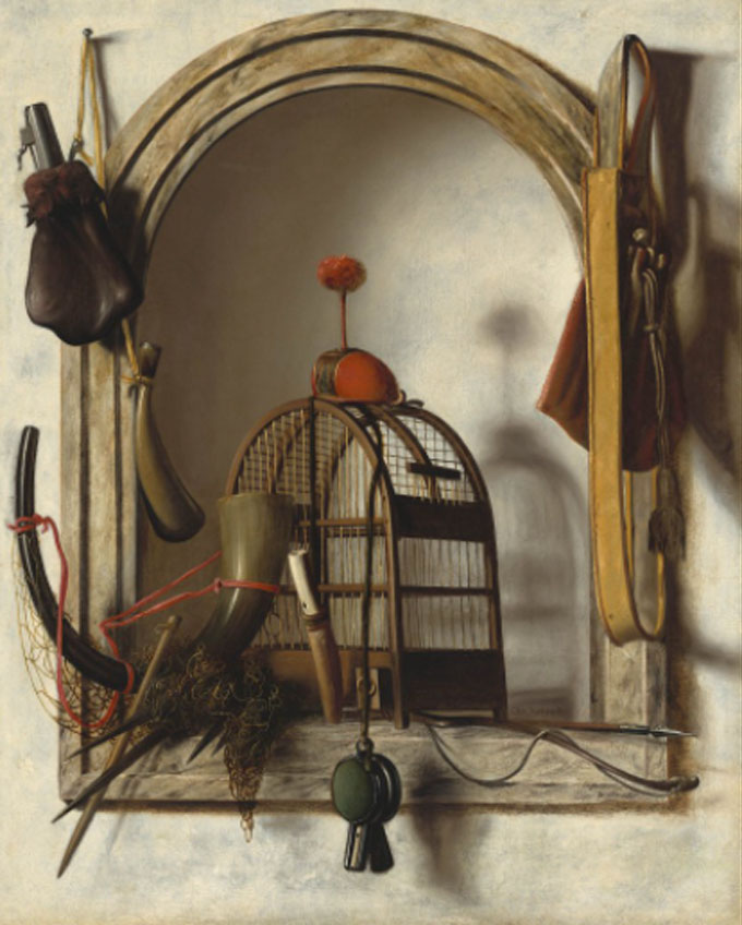 Christoffel Pierson.  Falconry gear in a niche, around 1660-1670.  National Gallery of Art, Washington