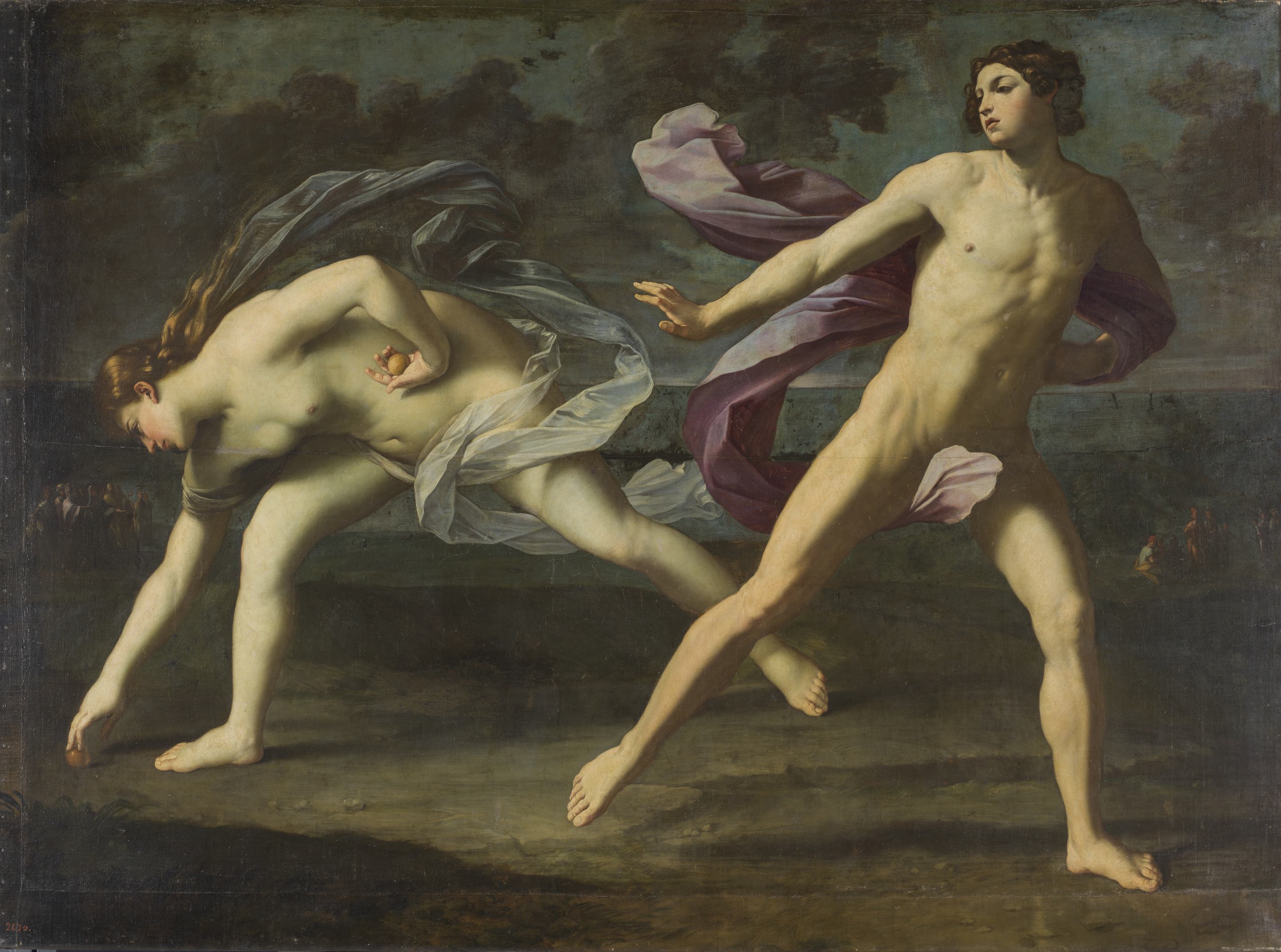 Guido Reni. Hipómenes y Atalanta, 1618-1619 (antes de la restauración). Museo Nacional del Prado