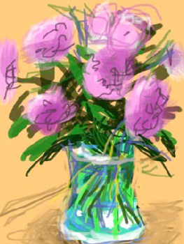 David Hockney. Sans titre, 2009. Dessin sur iPhone. Copyright David Hockney