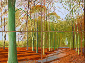  David Hockney, 'Woldgate Woods, 21, 23 & 29 November 2006', 2006. Cortesía del artista. © David Hockney. Photo credit: Richard Schmidt 