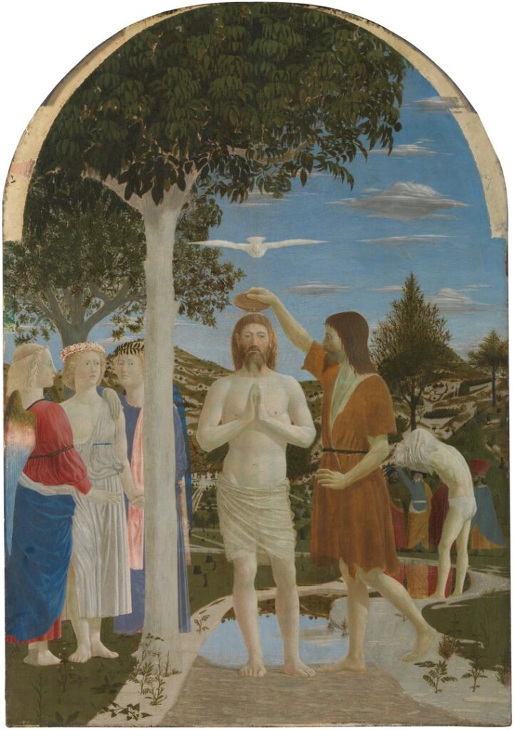 Piero della Francesca. El Bautismo de Cristo, hacia 1437-1445. The National Gallery, Londres