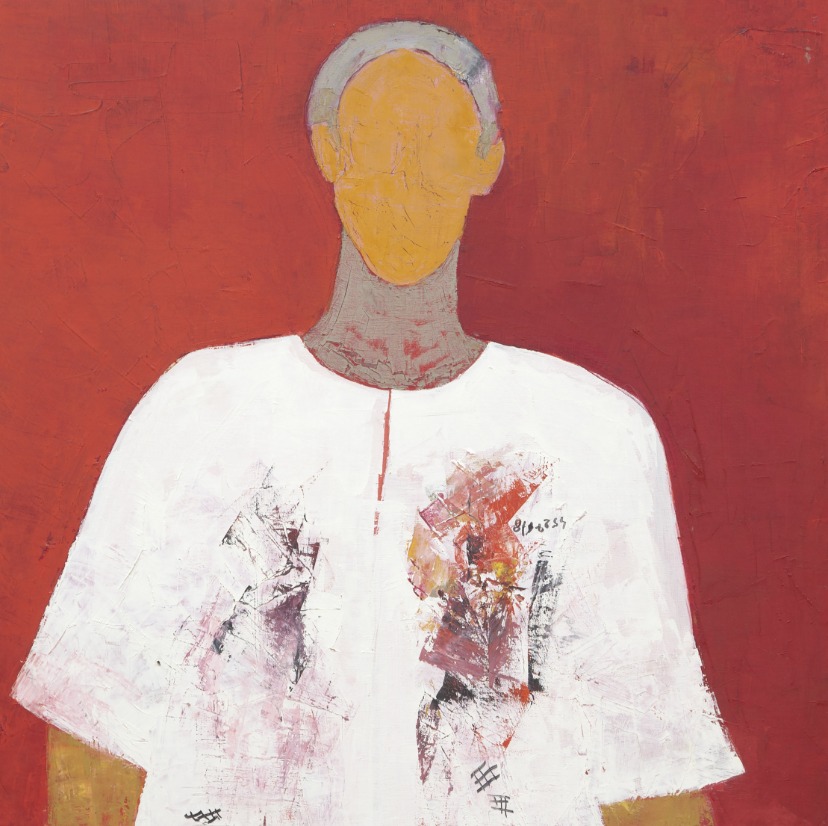 Huguette Caland. Self Portrait in Smock, 1992. Colección privada