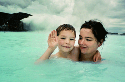 Juergen Teller. Bjork and son, Iceland 1993