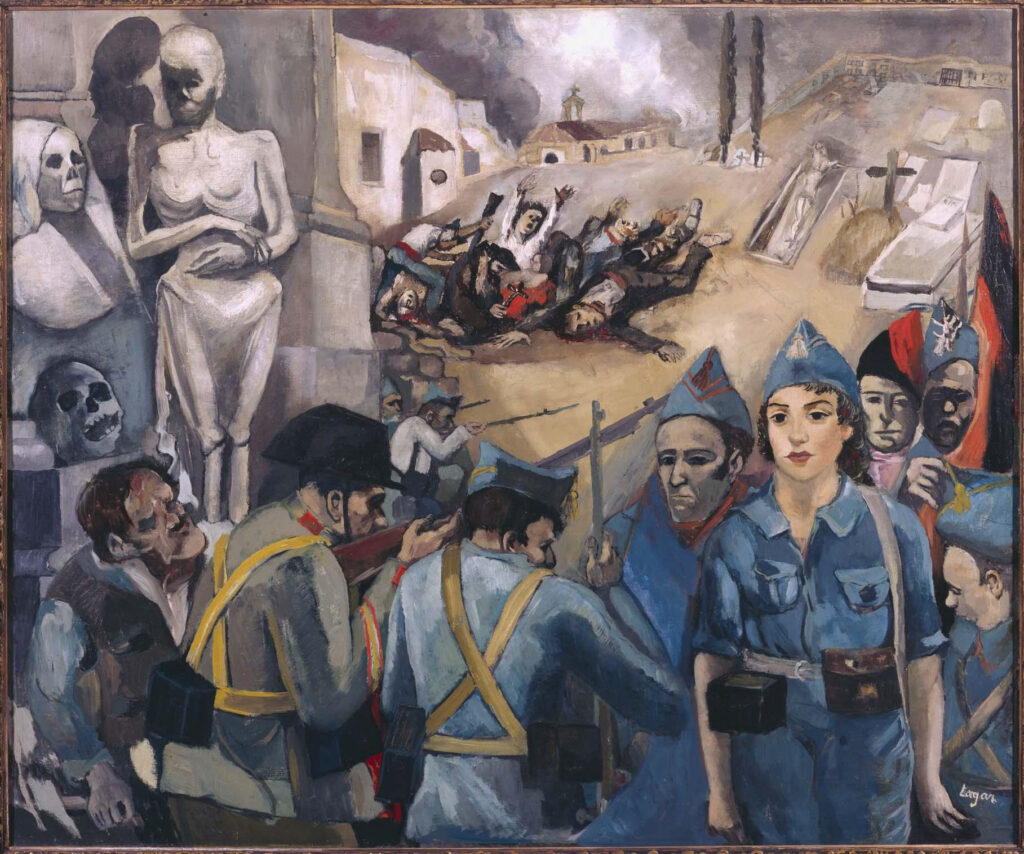 Celso Lagar. Guerra Civil, 1936. Modest Cuixart. Omorka, 1957. Museo Reina Sofía en depósito en el MNAC