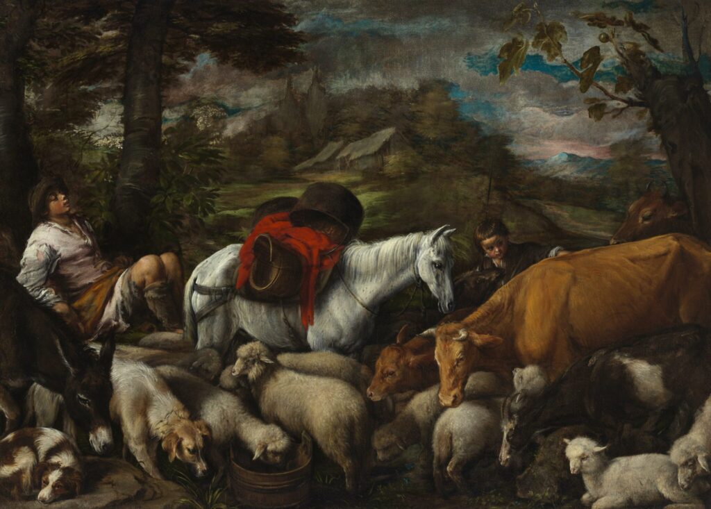 Jacopo Bassano. Pastor durmiente, hacia 1568. Szépművészeti Múzeum | Museum of Fine Arts, Budapest