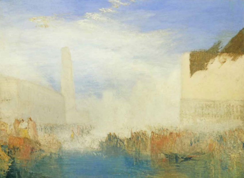 J. M. W. Turner. Venise, la Piazzetta avec une cérémonie du Doge épousant la mer, hacia 1835. Tate
