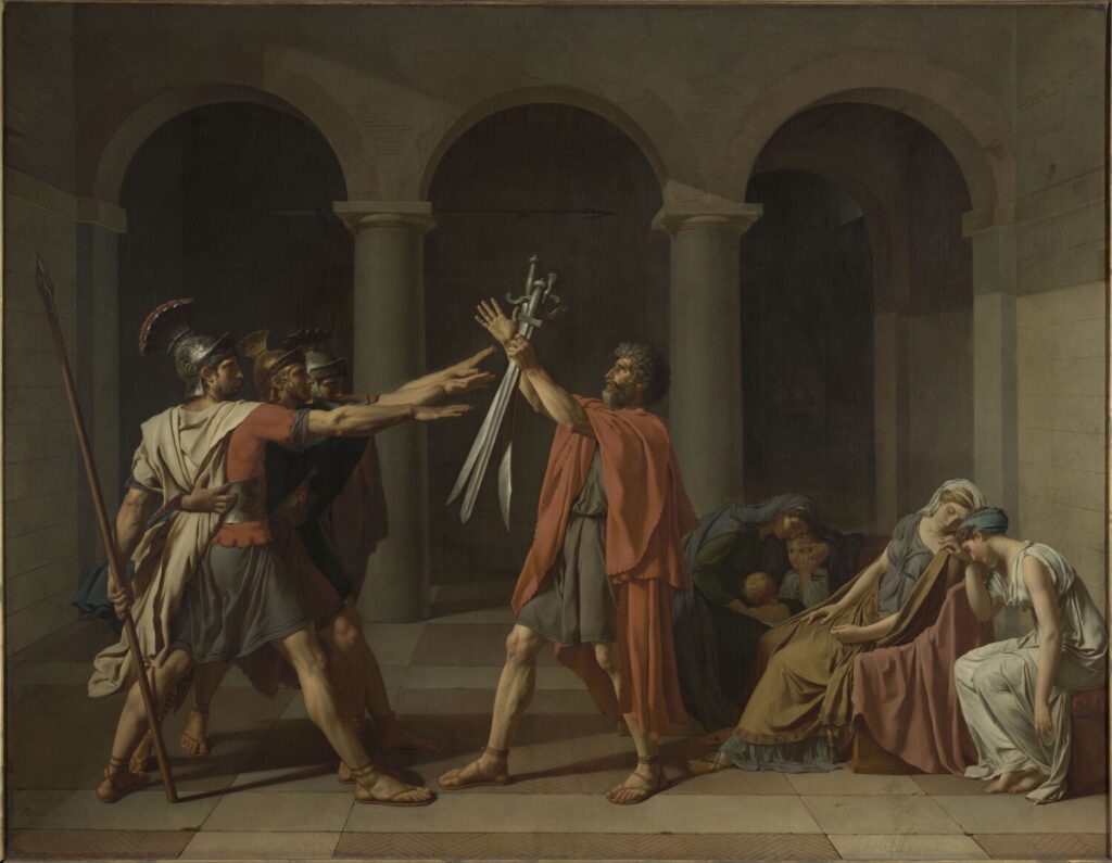 Jacques-Louis David. El juramento de los horacios, 1784. Museo del Louvre