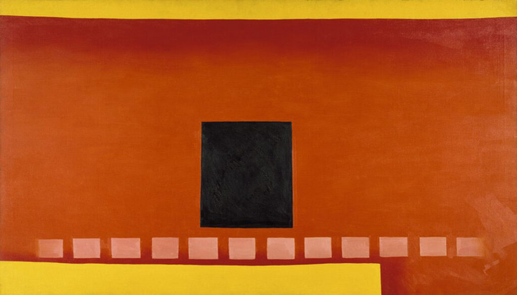 Georgia O'Keeffe Puerta negra con rojo, 1954 Chrysler Museum of Art, Norfolk, VA © Georgia O’Keeffe Museum. VEGAP, Madrid, 2021