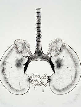 Mike Kelley. Kissing Kidneys, 1989. Cortesía de la Mike Kelley Foundation for the Arts