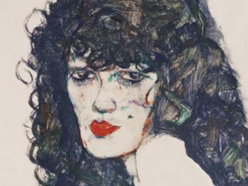 Egon Schiele. Portrait of a Woman with Black Hair, 1914. Colección privada