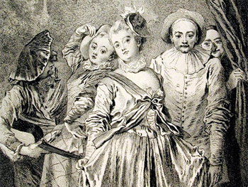 Antoine Watteau. La troupe italienne. Musée du Louvre