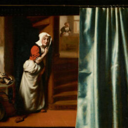 Nicolaes Maes. The Eavesdropper, 1655. Harold Samuel Collection, Mansion House © Guildhall Art Gallery, City of London