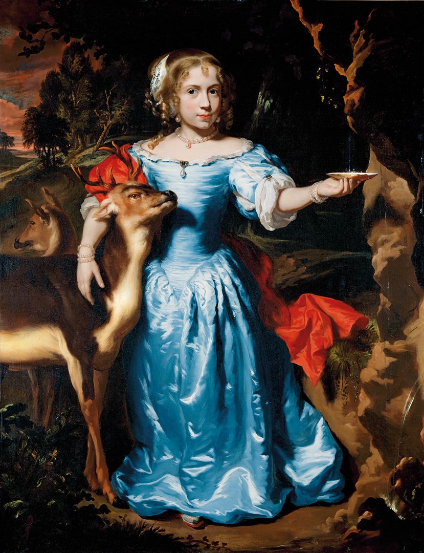 Nicolas Maes. Portrait of a Girl with a Deer, hacia 1671. Colección privada