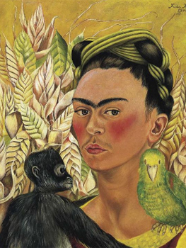 Frida Kahlo. Autorretrato con chango y loro, 1942. Malba - Fundación Costantini, Buenos Aires.