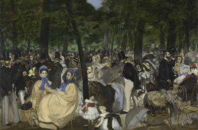 Édouard Manet. Music in the Tuileries Gardens, 1862. National Gallery, Londres