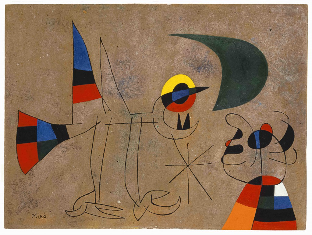 Joan Miró. Le Chant de l'oiseau à la rosée de la lune, 1955. Colección Particular en depósito temporal  © Successió Miró 2016