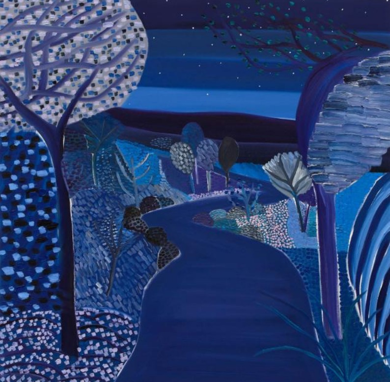 Matthew Wong. River at Night, 2018. Colección de Shio Kusaka and Jonas Wood. © 2023 Matthew Wong Foundation / Artists Rights Society (ARS), New York.