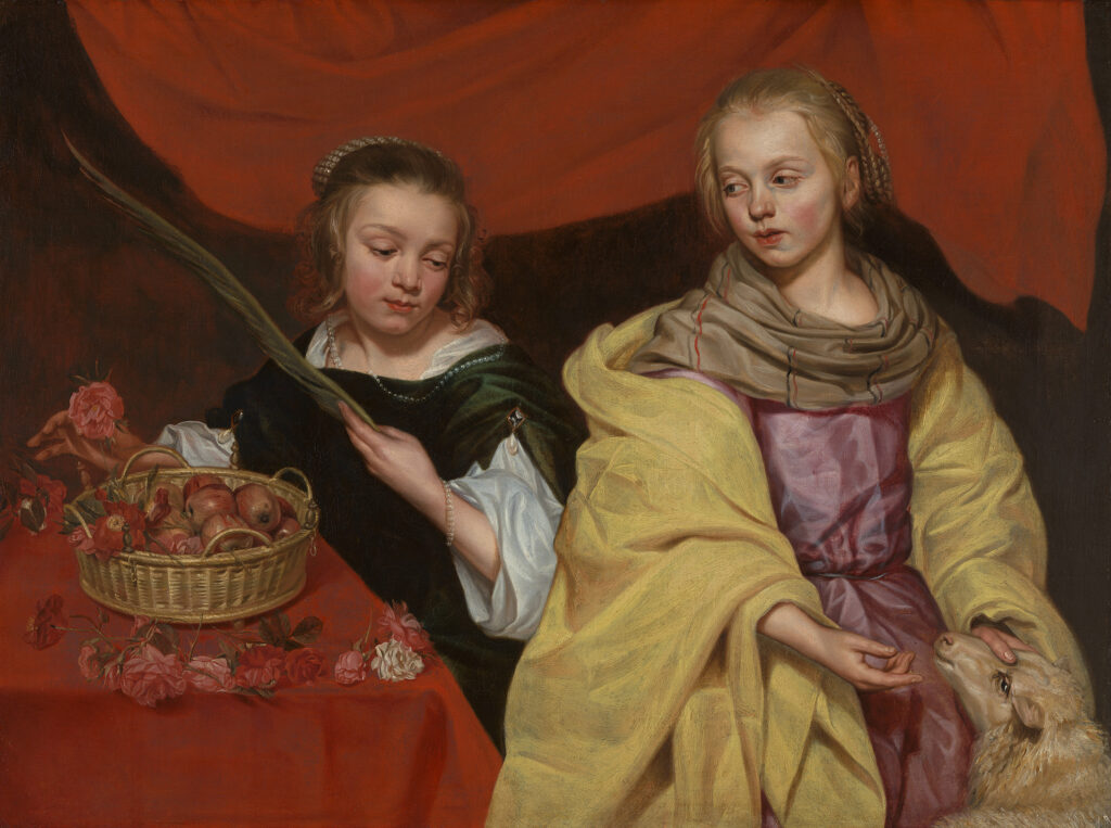 Michaelina Wautier. Santa Inés y santa Dorotea, hacia 1655. Royal Museum of Fine Arts Antwerp – Flemish Community