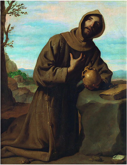 Francisco de Zurbarán. San Francisco en oración. Museo Nacional del Prado