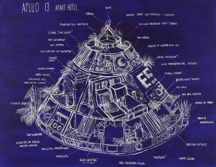 Simón Vega. Third World Space Modules Blueprint, 2015-2018. Depósito indefinido de la Fundación Museo Reina Sofía