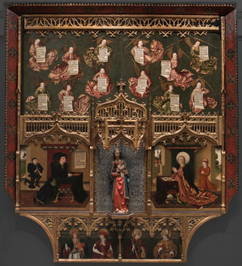 Retablo de los Gozos de Santa María (Retablo de los Marqueses de Santillana). Jorge Inglés, 1455. Depositado en el Museo del Prado por don Íñigo de Arteaga, duque del Infantado