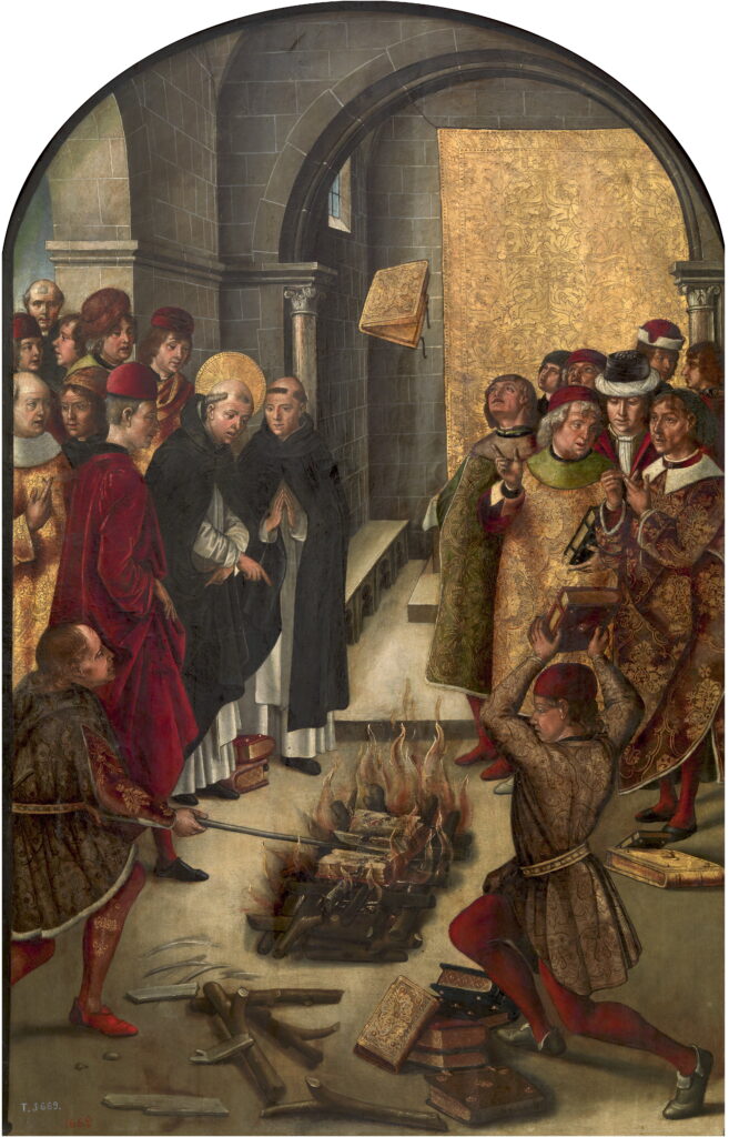Pedro Berruguete. Retablo de santo Domingo. Santo Domingo y los albigenses, hacia 1491-1499. Museo Nacional del Prado
