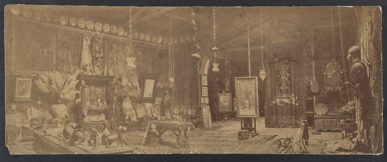 Autoría desconocida. Estudio de Mariano Fortuny en Roma, hacia 1871. Museo Nacional del Prado