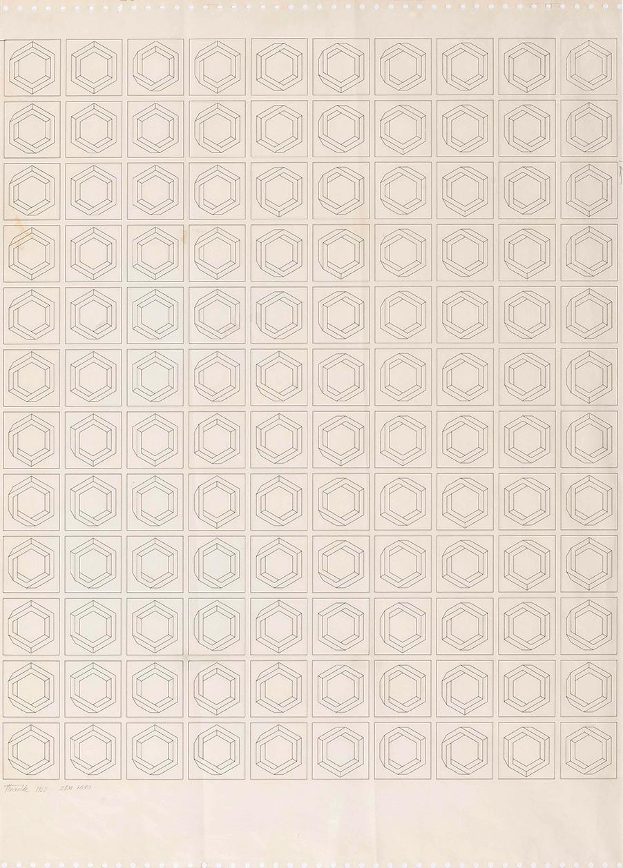 José María Yturralde. Generación de variaciones de figuras imposibles hexagonales, 1968. Colección del artista