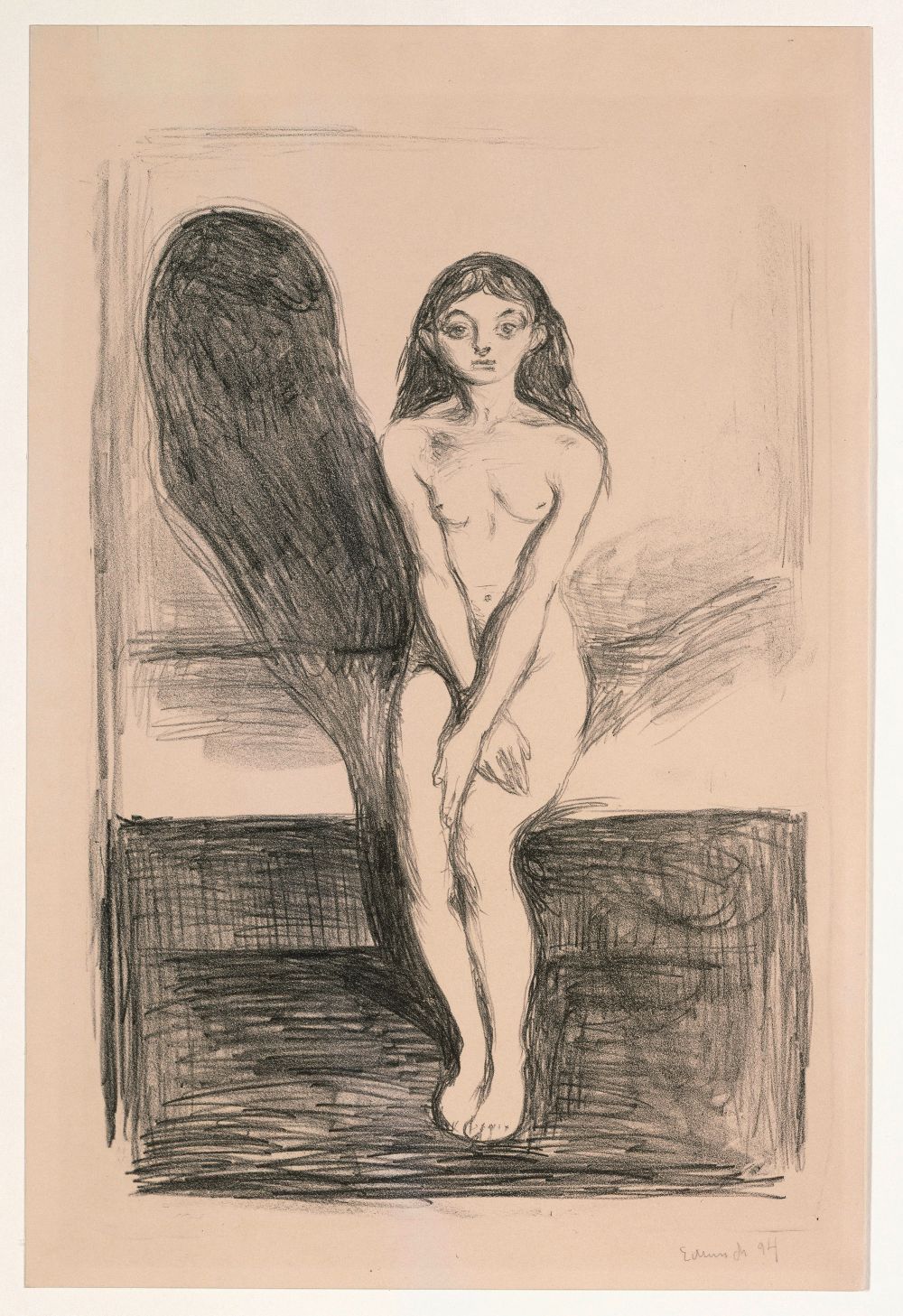 Edvard Munch. Pubertad (La joven modelo), 1894. Staatliche Museen zu Berlin, Kupferstichkabinett, Berlín