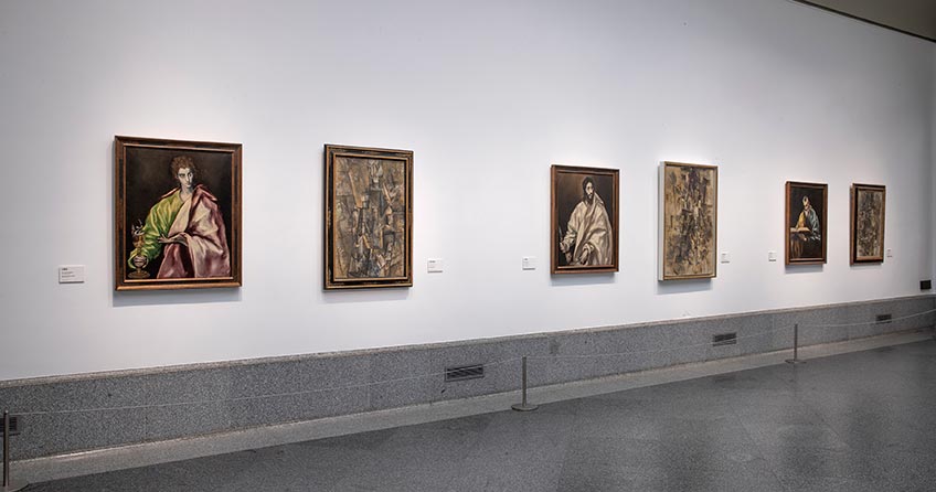 Imagen de la sala de la exposición “Picasso, el Greco y el cubismo analítico” Foto © Museo Nacional del Prado