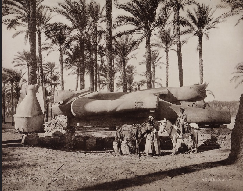 Bonfils. Statue de Ramsses II, hacia 1870