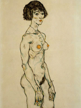 Egon Schielle. Nude in Orange Stockings, 1914. Richard Nagy