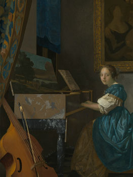 Johannes Vermeer. A young woman seated at a virginal, hacia 1670-1672. National Gallery, Londres