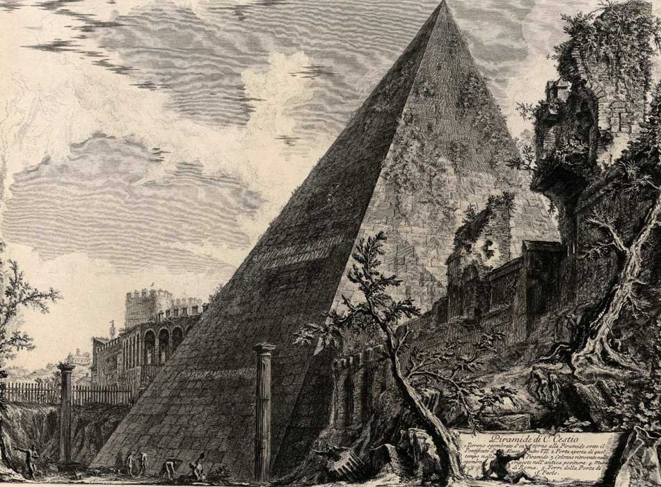 Giovanni Battista Piranesi. Piramide di Cayo Cestio