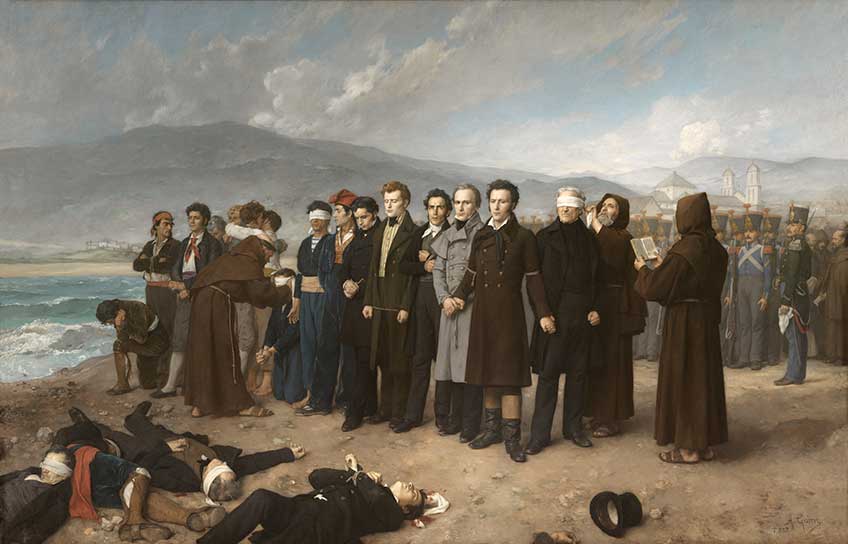 Antonio Gisbert. Fusilamiento de Torrijos y sus compañeros en las playas de Málaga, 1888. Museo Nacional del Prado, Madrid
