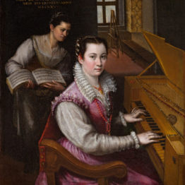 Lavinia Fontana. Autorretrato tocando la espineta, 1557. Accademia Nazionale di San Luca, Roma