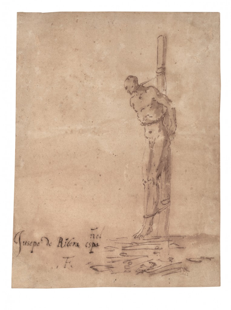 José de Ribera. Hombre atado a una estaca. Primera mitad 1640. San Francisco, Fine Arts Museums of San Francisco. Achenbach Foundation for Graphic Arts